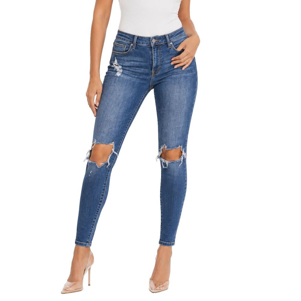 Good American Good Waist Jeans Women's 8/29 High Rise Distressed Skinny